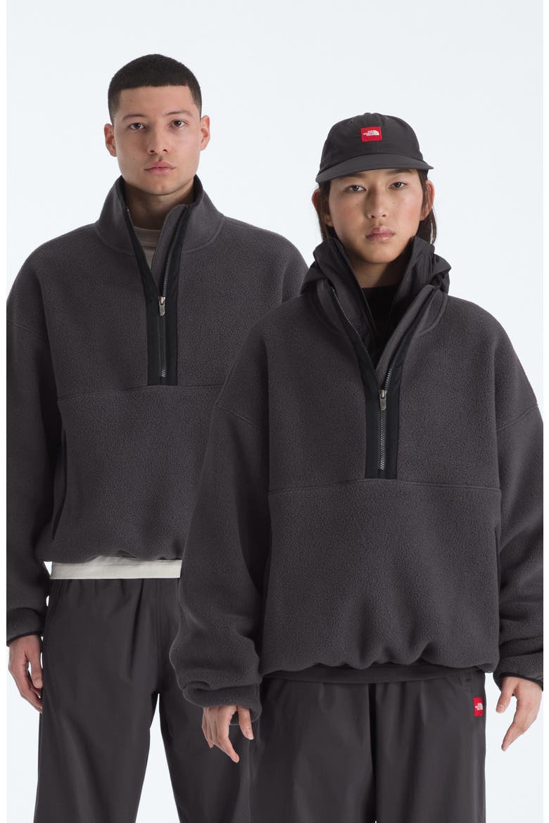 Red Box Quarter Zip Fleece Pullover, Alternate, color, OBSIDIAN