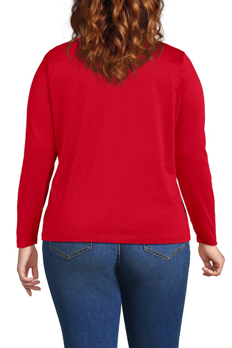 Supima Cotton Long Sleeve Crewneck T-Shirt, Alternate, color, Compass Red