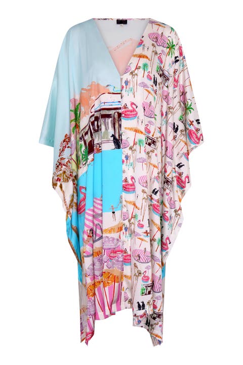 Maxi Kaftan Dress - "Pink Flamingo Club"