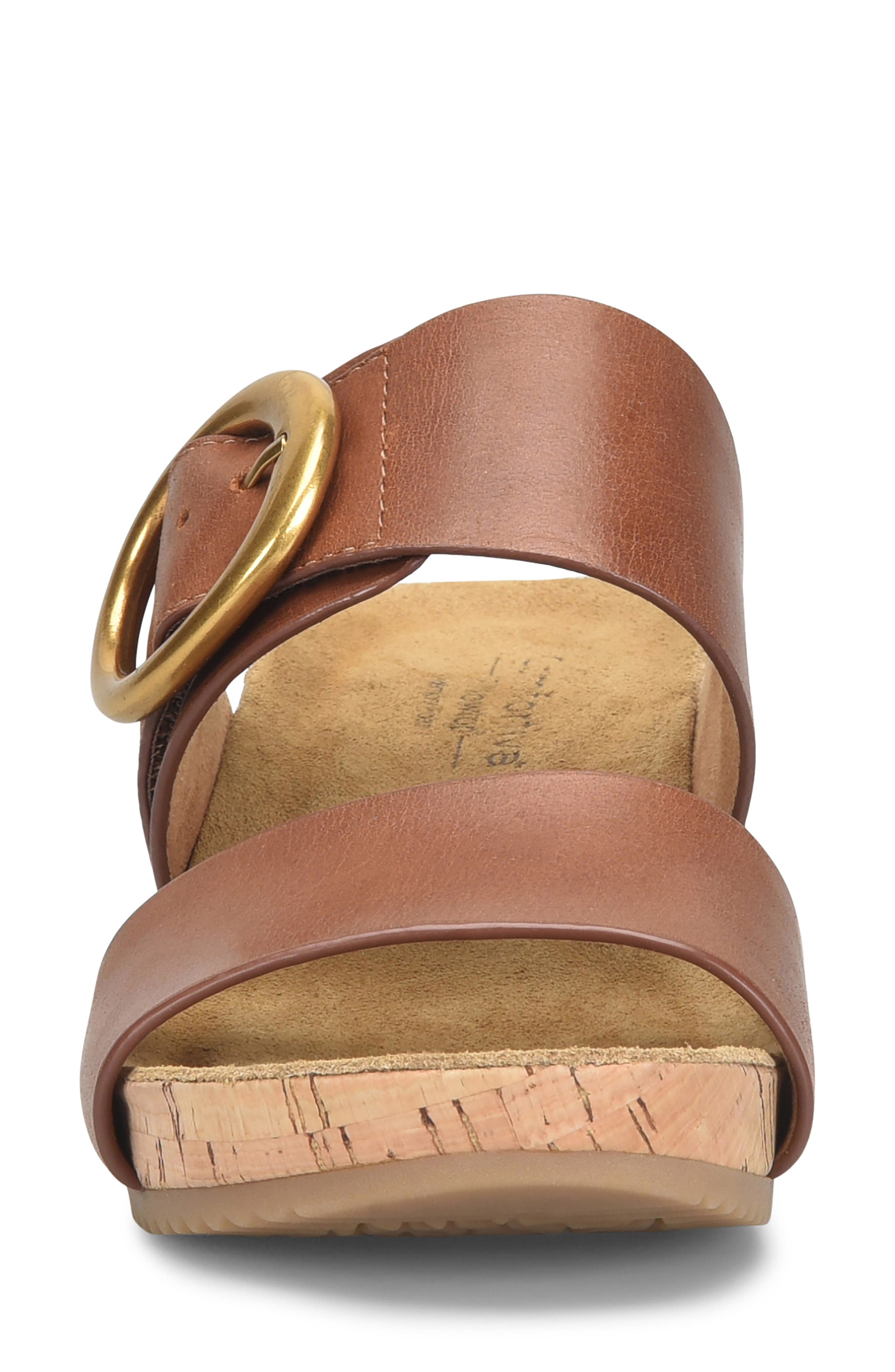Elizabeth Platform Wedge Slide Sandal, Alternate, color, GOLDEN BROWN