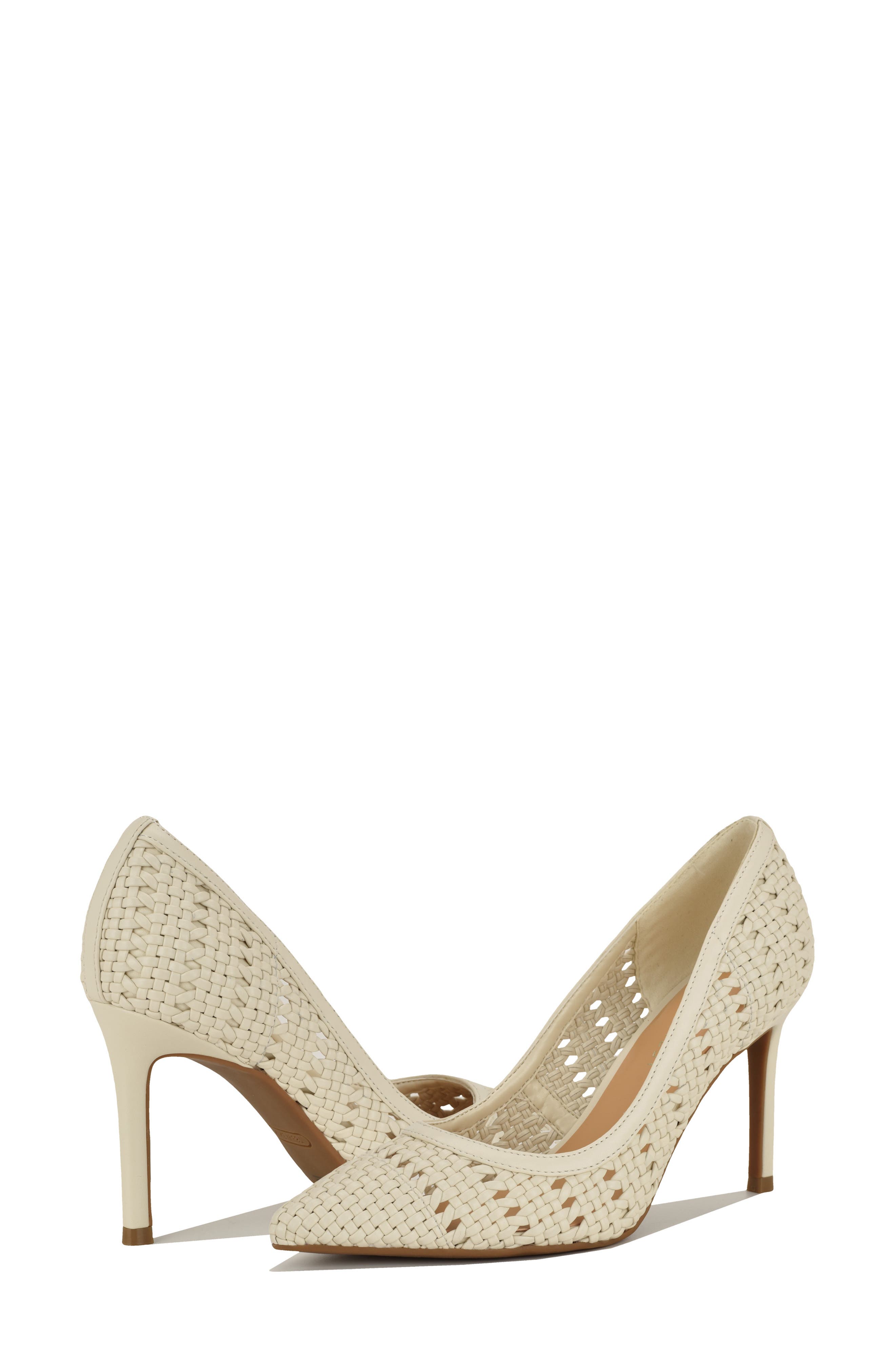 Elbeew Pointed Toe Pump, Alternate, color, CHIC CREAM WOVEN