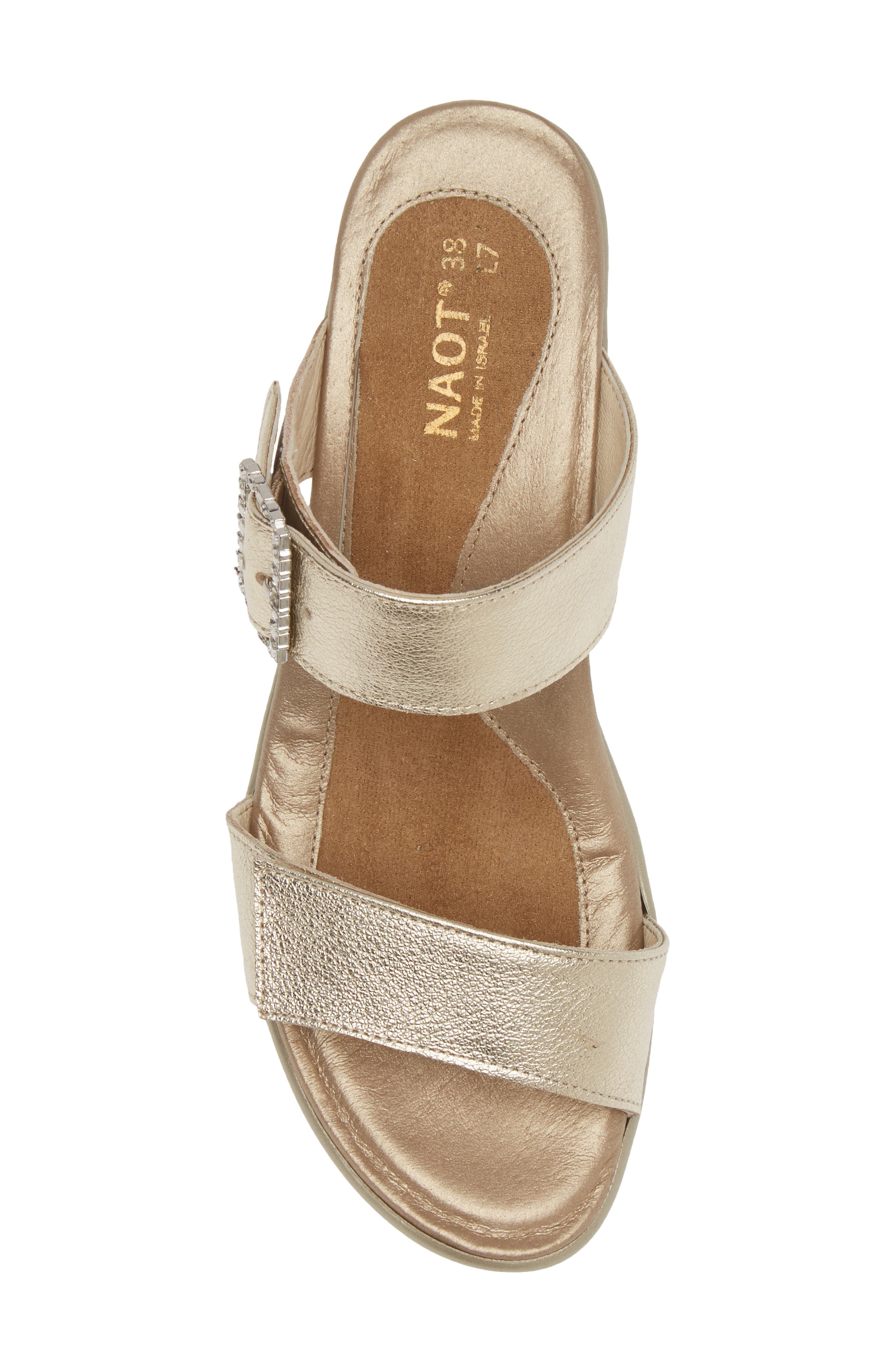 Recent Slide Sandal, Alternate, color, RADIANT GOLD LEATHER