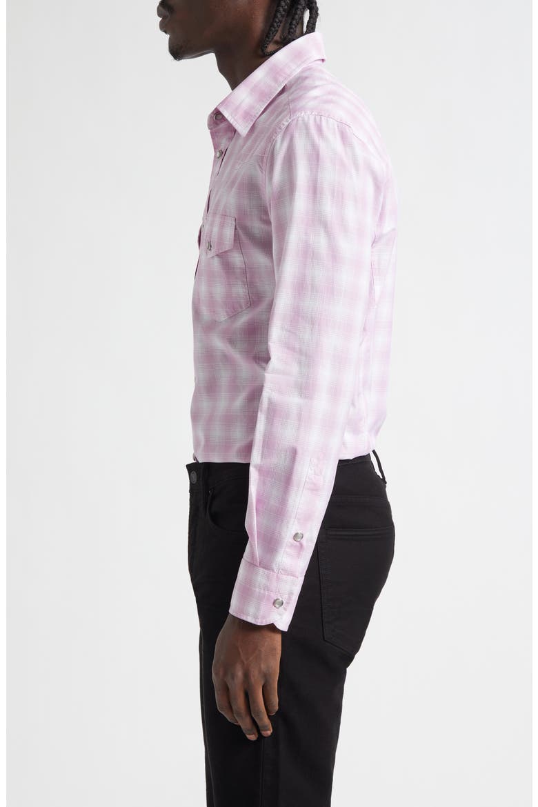 Slim Fit Check Western Shirt, Alternate, color, WHITE/ PINK