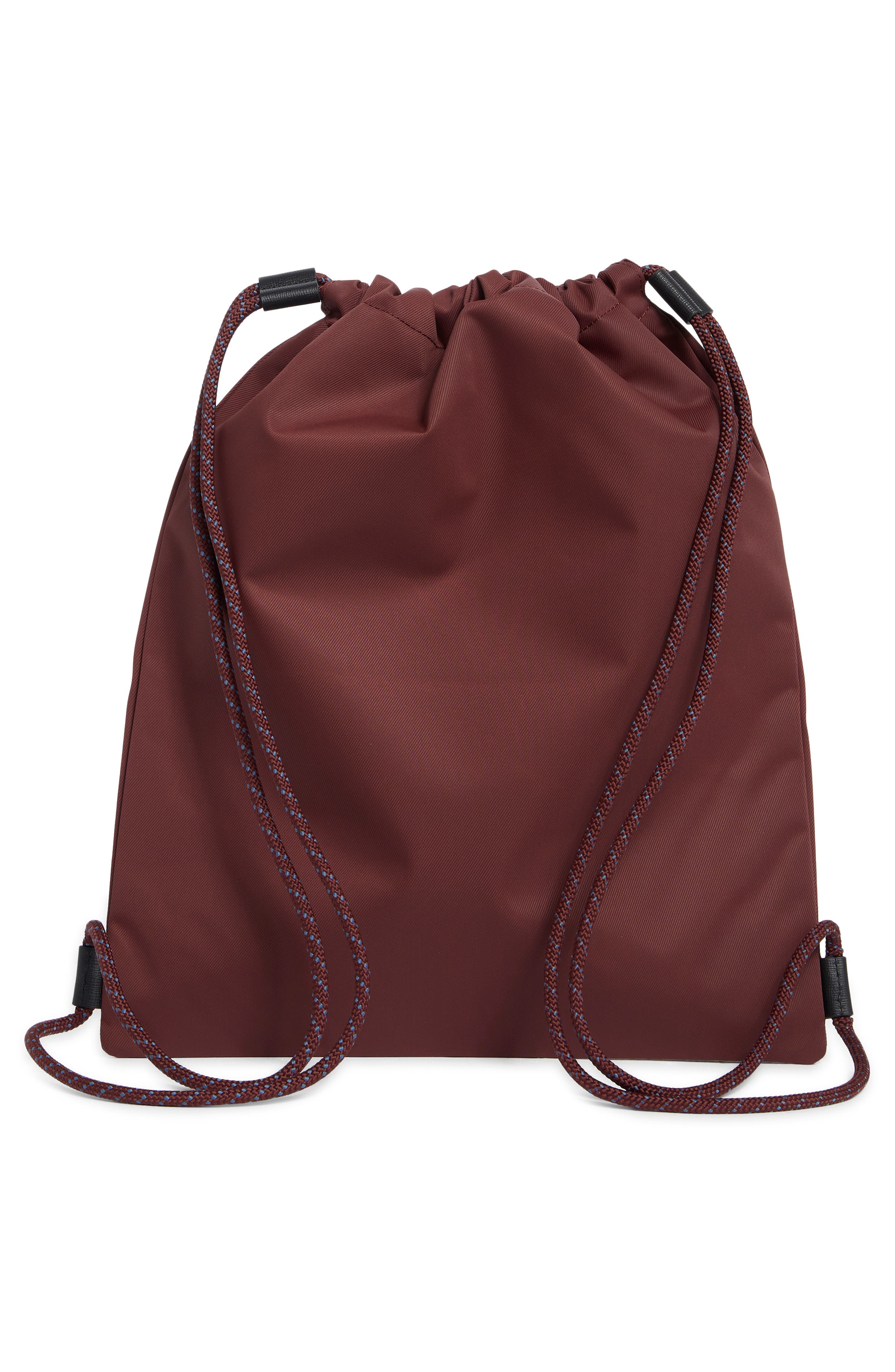Longchamp Green District Twill Backpack, Alternate, color, Burgundy