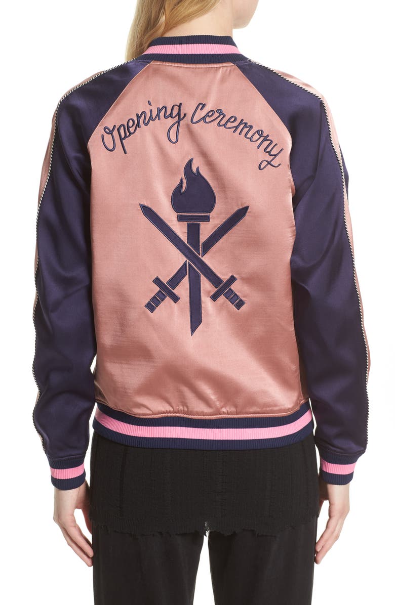 Opening Ceremony Reversible Silk Bomber Jacket, Alternate, color, 