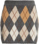 FRAME The Brushed Argyle Wool & Cashmere Skirt