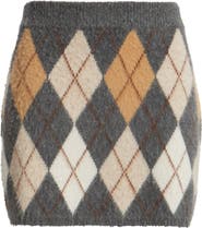 FRAME The Brushed Argyle Wool & Cashmere Skirt