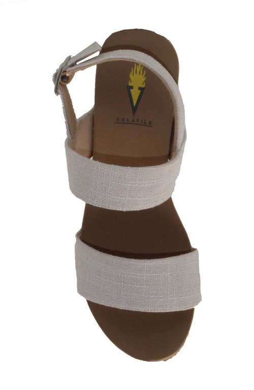Volatile Summer Love Platform Wedge Sandal In Bone Linen