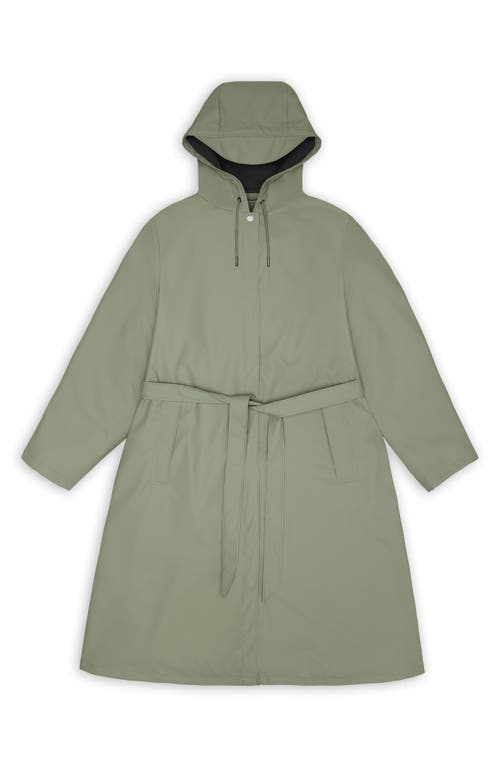 Rains Waterproof A-line Long Raincoat In Drift