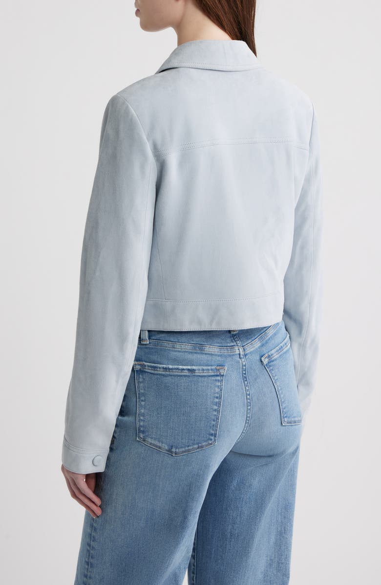 FRAME The Small Suede Jacket, Alternate, color, Sky Blue