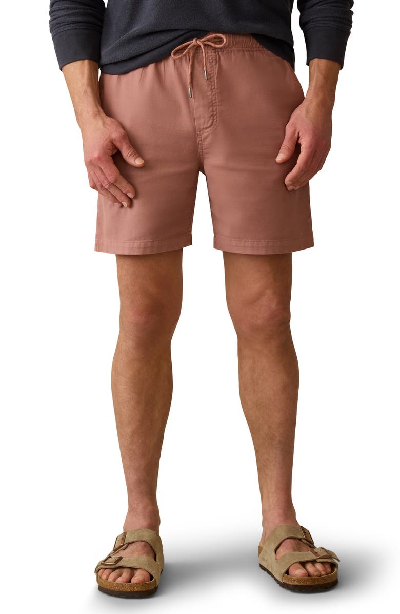 Faherty Essential Stretch Cotton Drawstring Shorts, Main, color, Cedar Rose