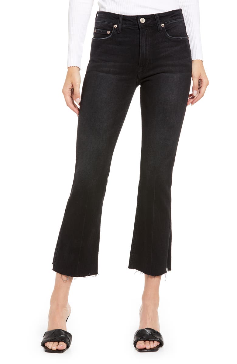 NOEND Farrah High Waist Fray Hem Flare Jeans, Main, color, 