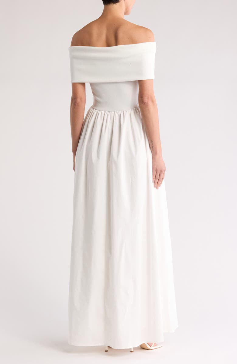 Love By Design Monet Off-the-Shoulder Mixed Media Maxi Dress, Alternate, color, White