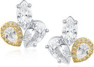 CZ by Kenneth Jay Lane Cubic Zirconia Mixed Cluster Stud Earrings