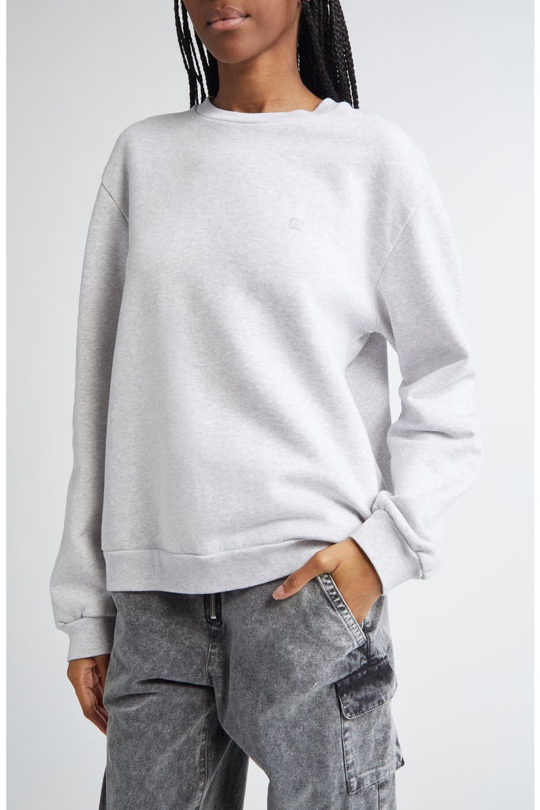 Faihra U Face Patch Fleece Sweatshirt, Alternate, color, PALE GREY MELANGE