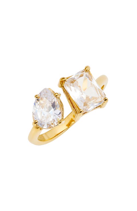 Two Stone CZ Open Ring