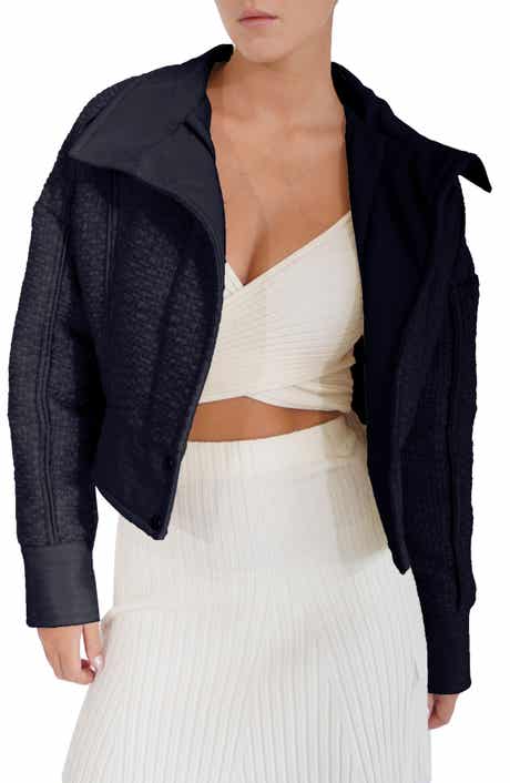 Belle & Bloom Mad Love Crop Bouclé Bomber Jacket