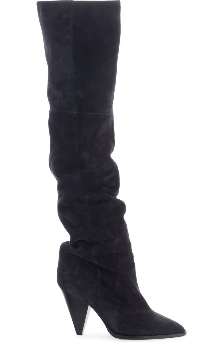 Isabel Marant Rira Scrunch Tall Boot, Alternate, color, Faded Black