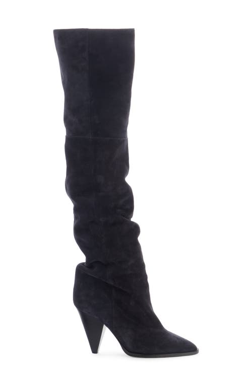 Isabel Marant Woman Boot Midnight Blue Size 6.5 Calfskin In Black