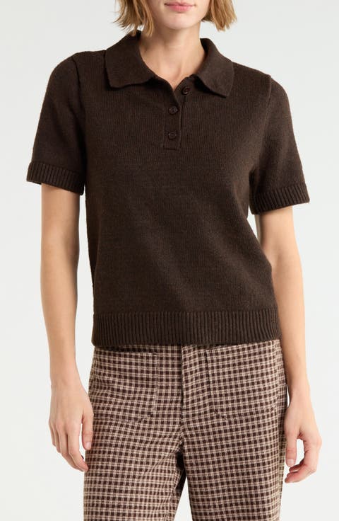Short Sleeve Polo Sweater