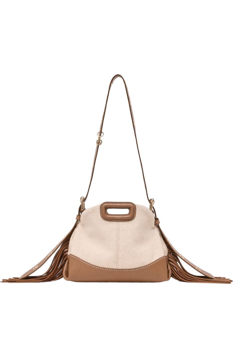 maje Canvas and leather Miss M Mini bag, Main, color, Moka/White
