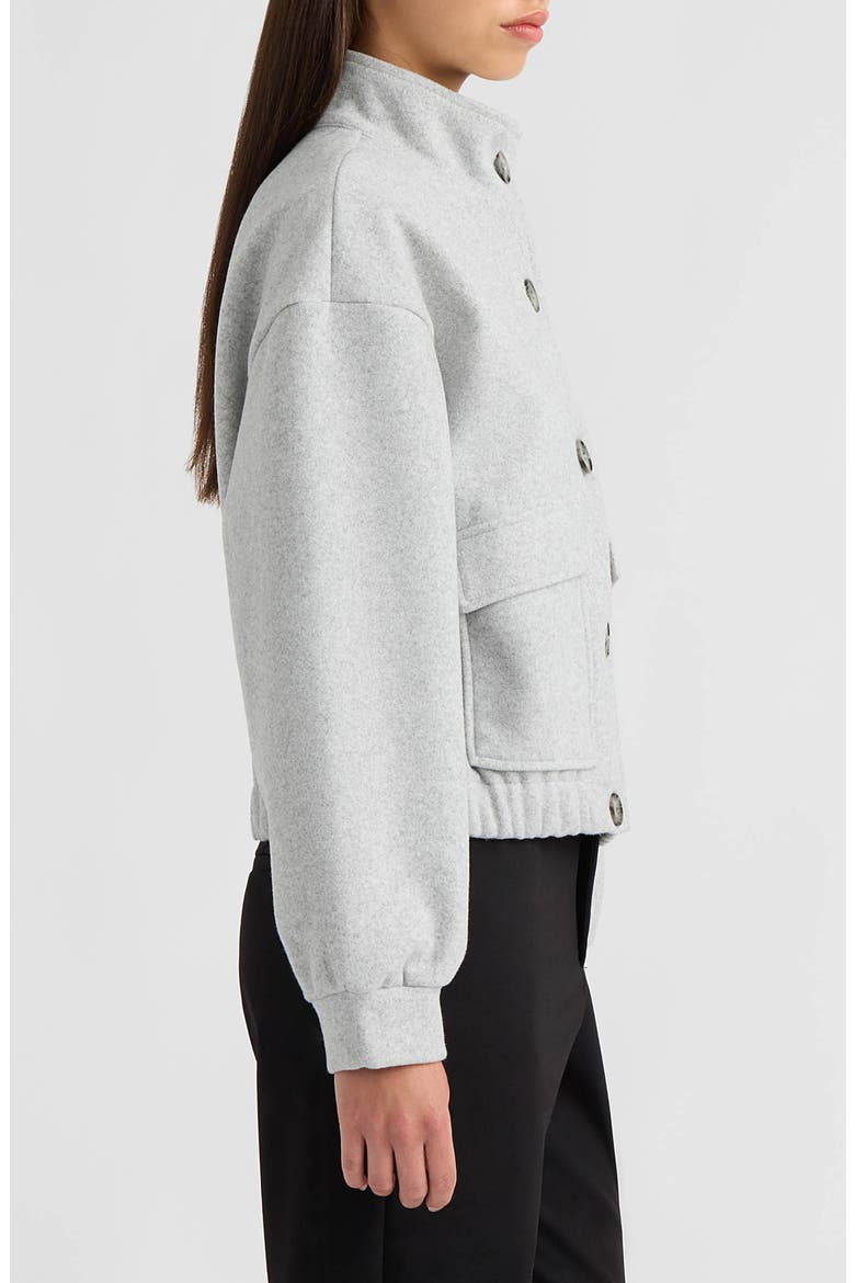 Funnel Neck Felt Jacket, Alternate, color, LIGHT GREY MIX