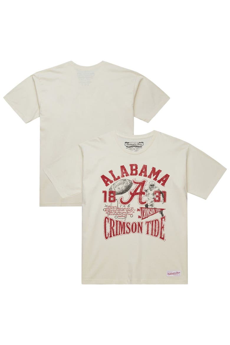 Men's Mitchell & Ness  Cream Alabama Crimson Tide Heritage Scholar T-Shirt, Main, color, Cream