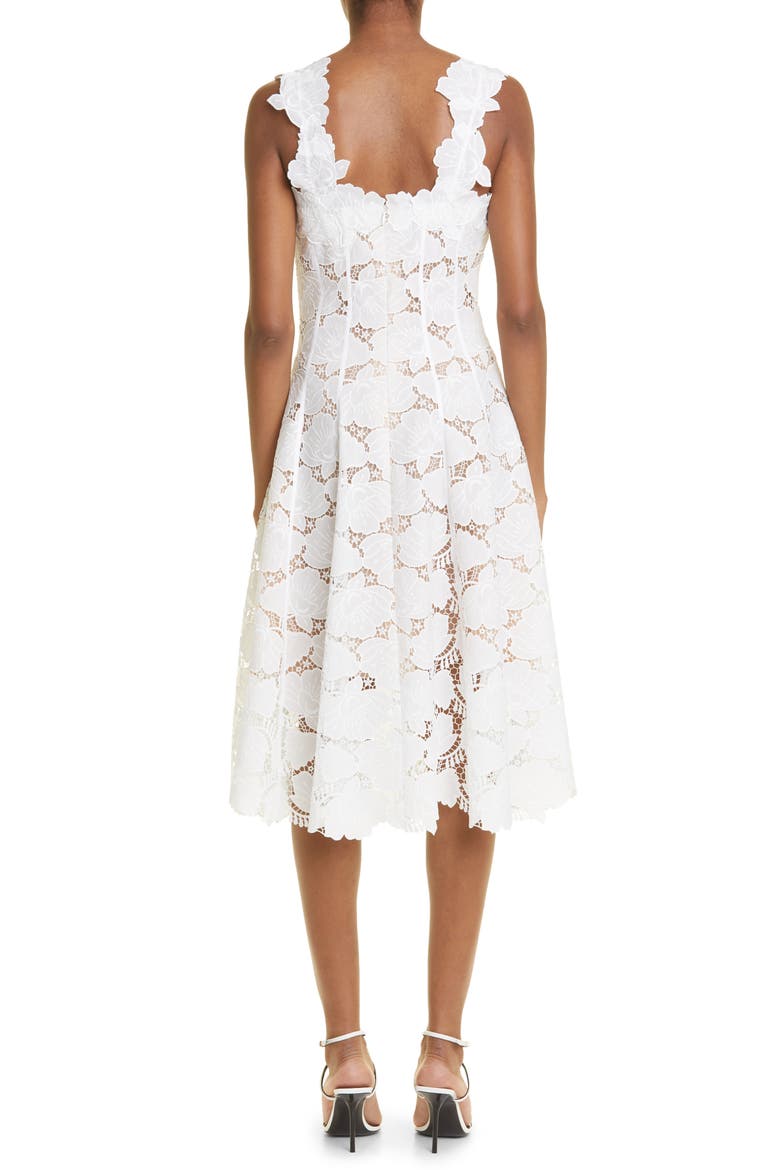 Floral Lace Midi Dress, Alternate, color, WHITE