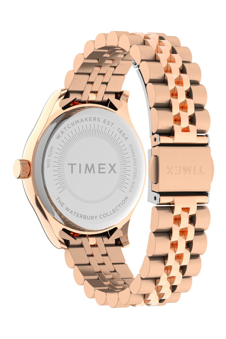 Waterbury INDIGLO Heart Bracelet Watch, 34mm, Alternate, color, ROSE GOLD/ CREAM/ ROSE GOLD