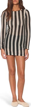 Walter Baker Carmela Openwork Long Sleeve Body-Con Dress