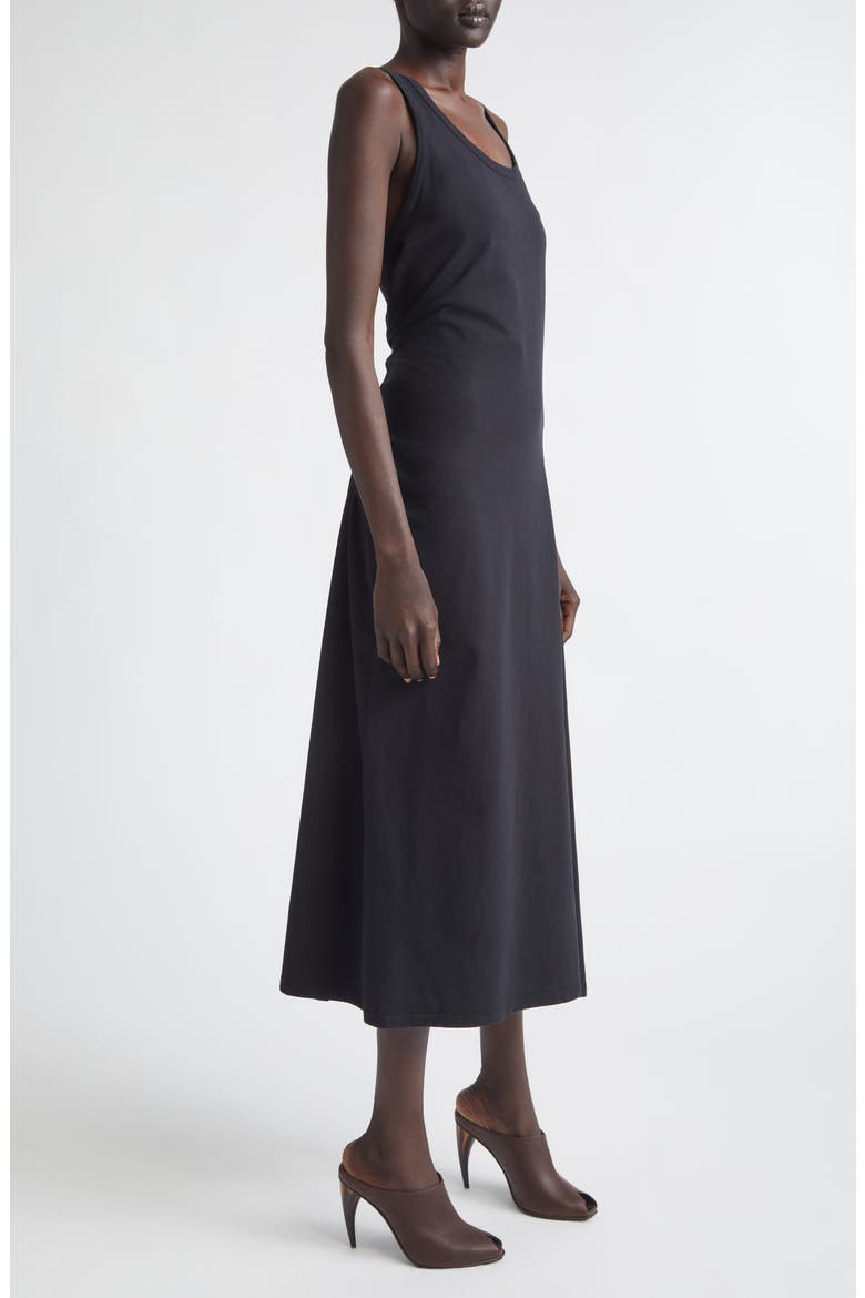 Ruched Cotton Jersey Tank Dress, Alternate, color, BLACK