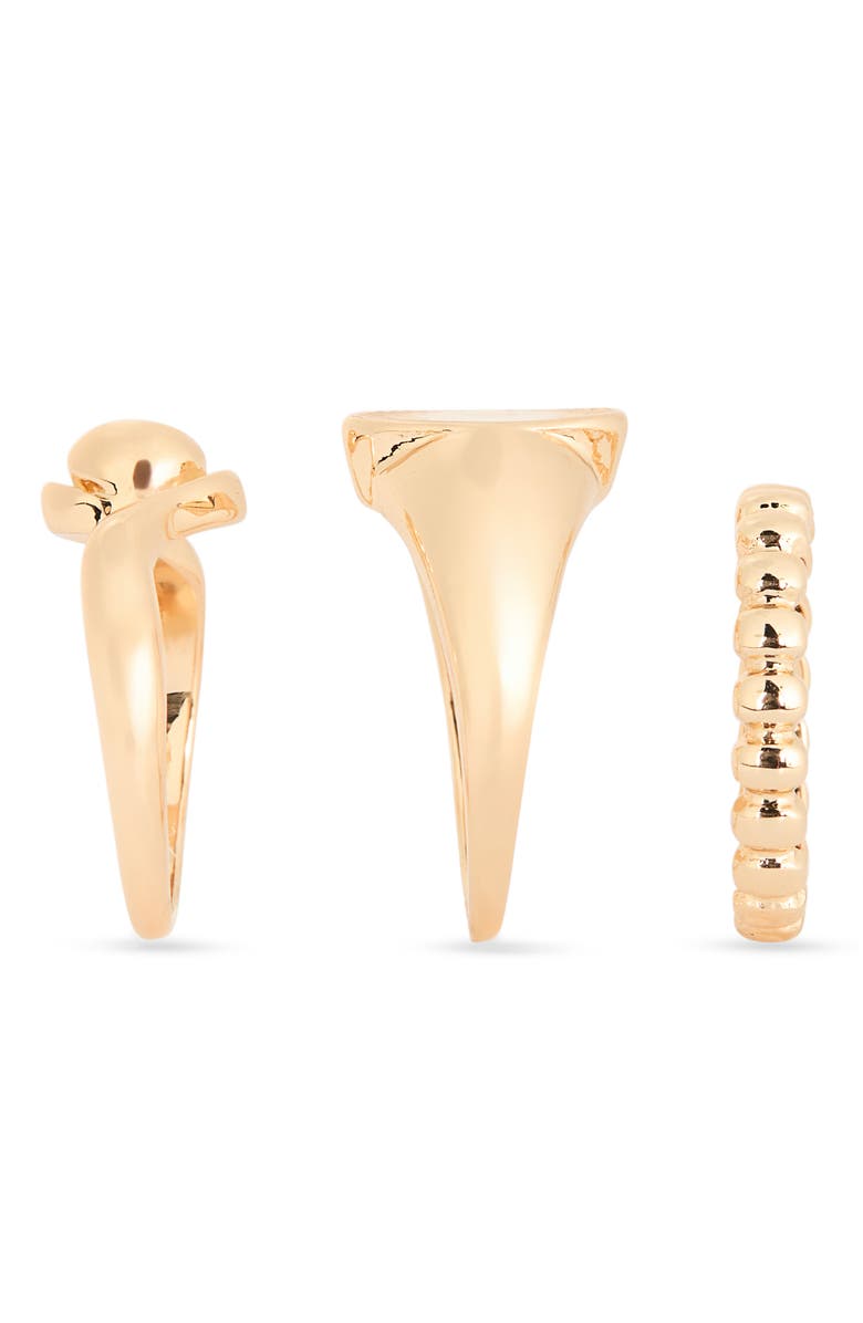 NORDSTROM RACK Set of 3 Rings, Alternate, color, Gold