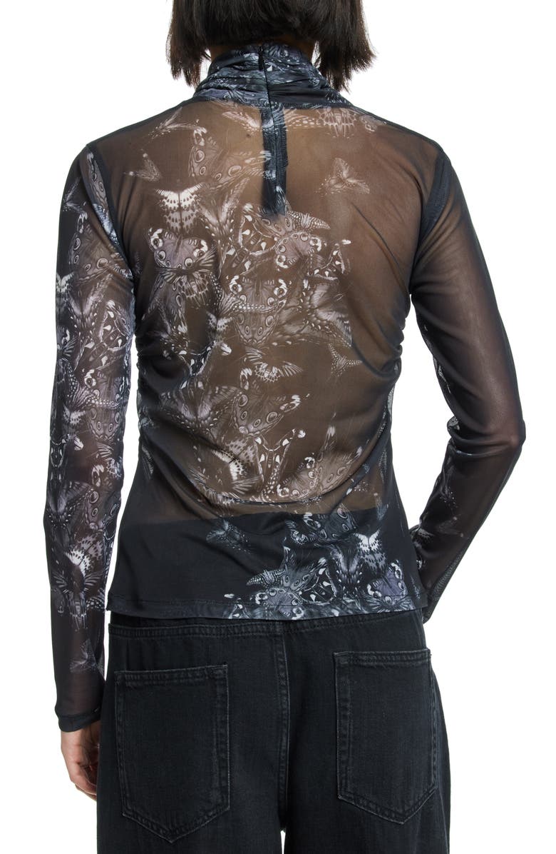 AllSaints Tia Diana Long Sleeve Mesh Top, Alternate, color, 