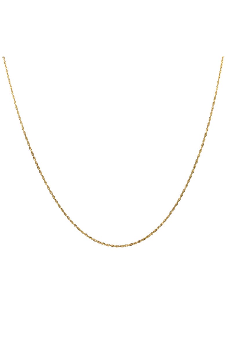 14K Yellow diamond Cut Gold Rope Chain Necklace 1mm, Alternate, color, Yellow