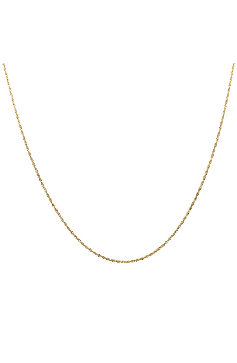 Ancona Jewelry 14K Yellow diamond Cut Gold Rope Chain Necklace 1mm, Alternate, color, Yellow