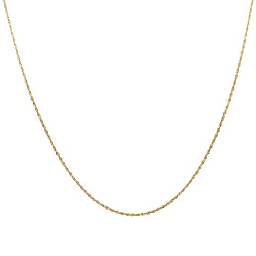 Ancona Jewelry 14k Yellow Diamond Cut Gold Rope Chain Necklace 1mm In Yellow