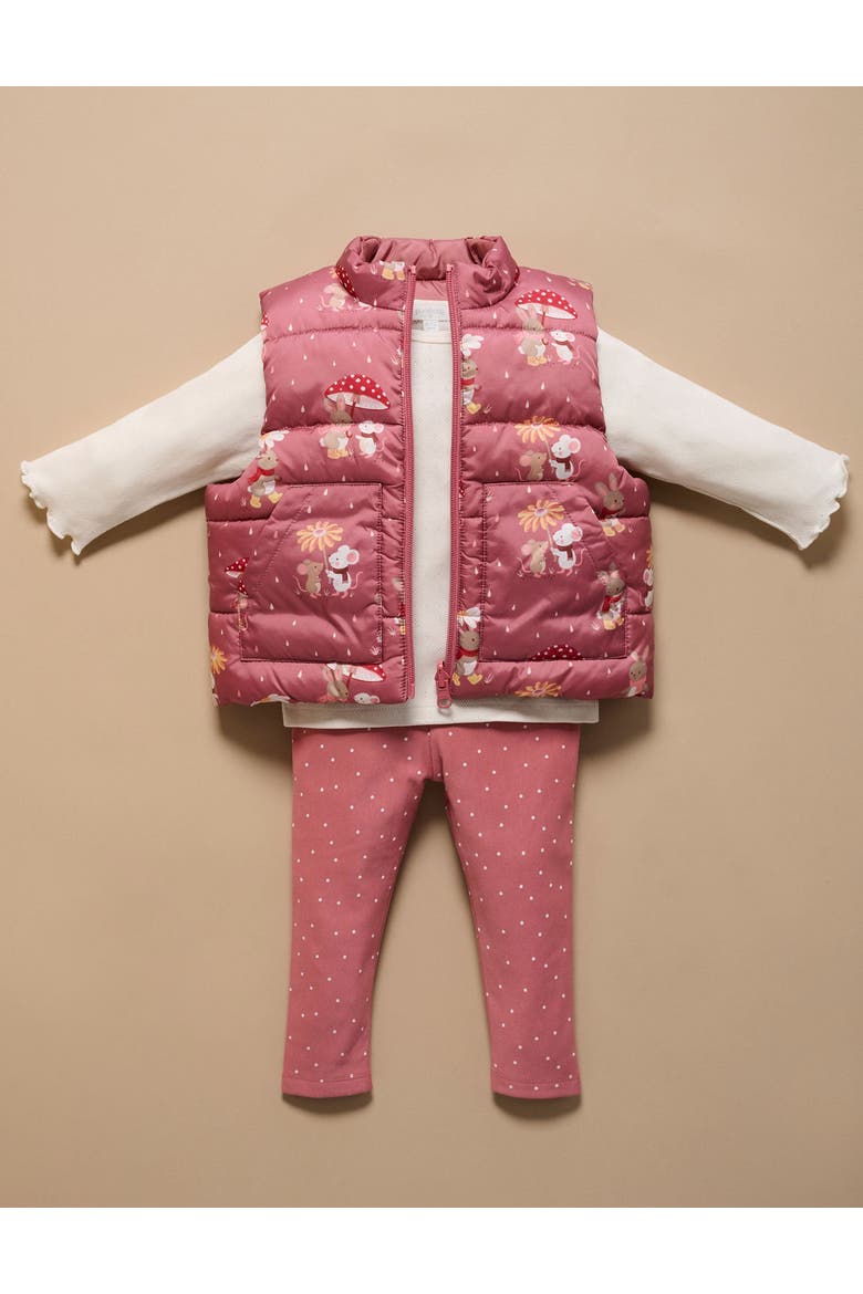 Baby Girl's Reversible Puffer Vest, Alternate, color, Umbrella Print