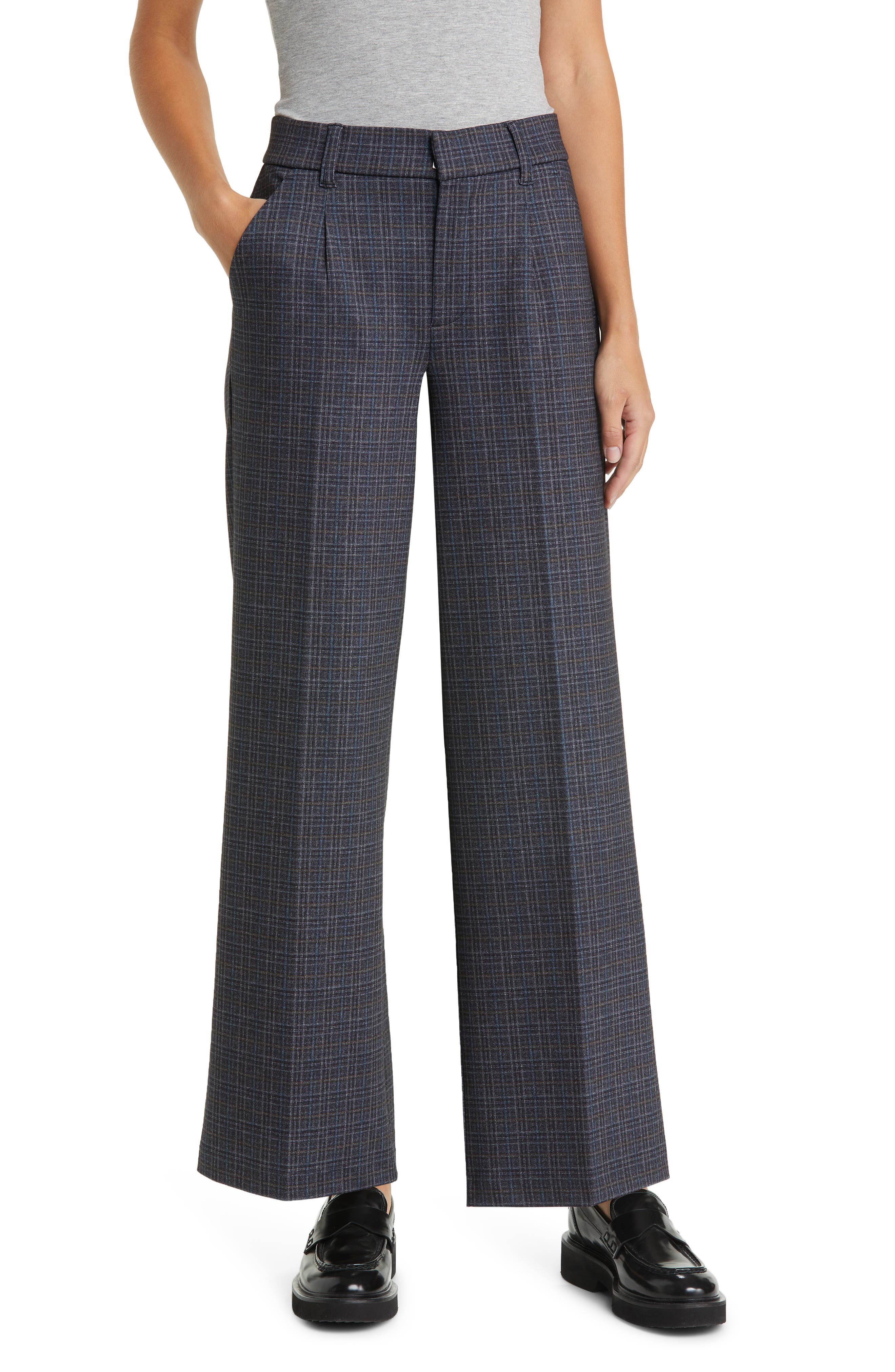 Wit & Wisdom 'Ab'Solution Plaid Skyrise Wide Leg Ponte Trousers