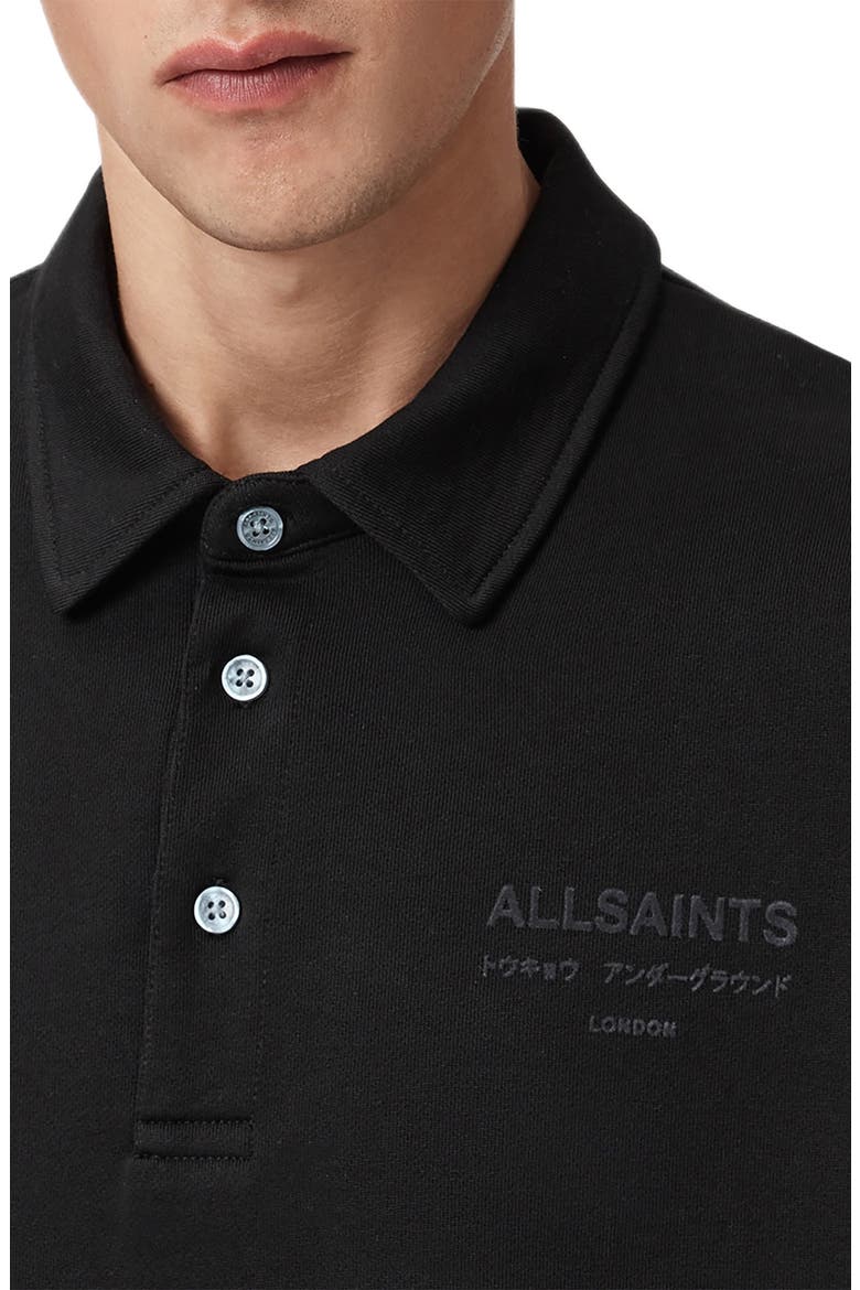 Xander Logo Graphic Polo Sweatshirt, Alternate, color, JET BLACK