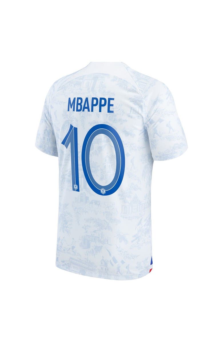 Nike Men's Nike Kylian Mbappe White France National Team 2022/23 Away Breathe Stadium Replica Player Jersey, Alternate, color, 