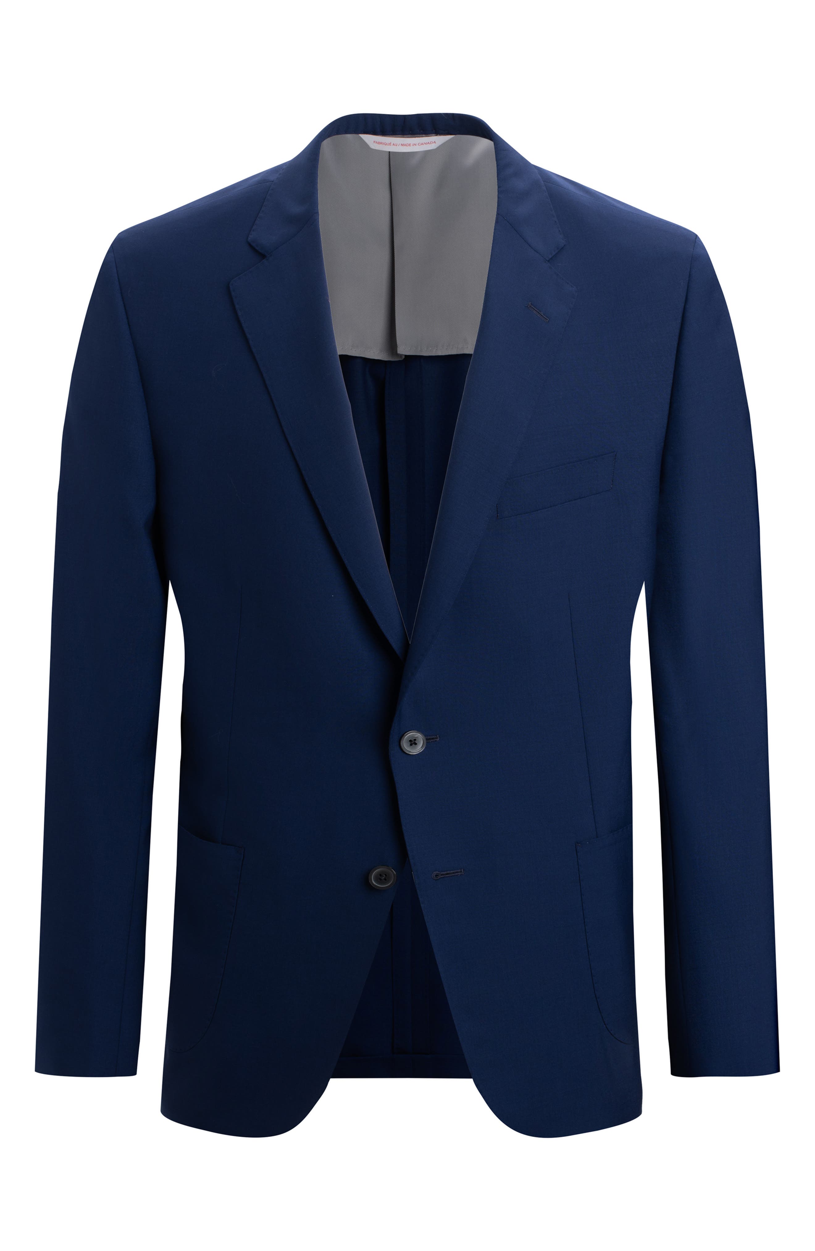 Samuelsohn Blue Wool Poplin Sport Coat