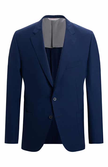 Samuelsohn Blue Wool Poplin Sport Coat
