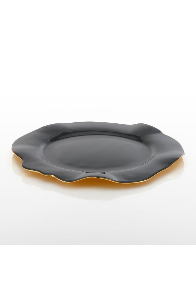 Ruffled Graphite Plate, Alternate, color, Gold