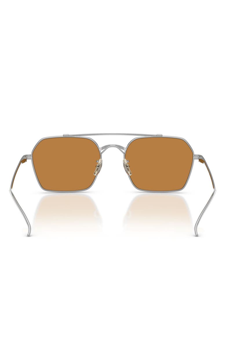 Oliver Peoples TK-14 53mm Geometric Sunglasses, Alternate, color, Silver / Cognac