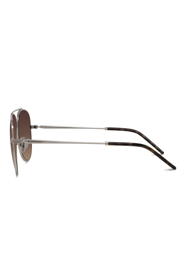 City 58mm Gradient Pilot Sunglasses, Alternate, color, SHINY PALLADIUM / BROWN