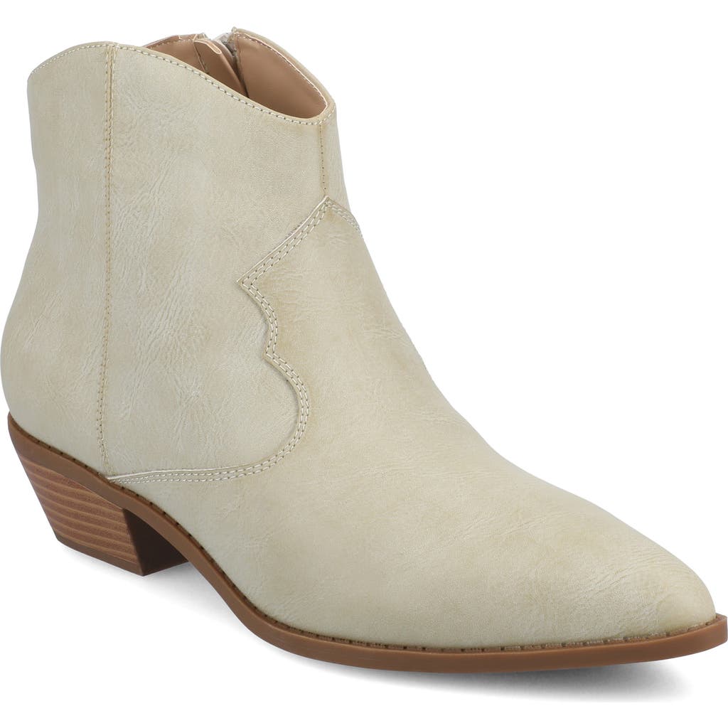 Journee Collection Taliah Western Ankle Boot In Neutral