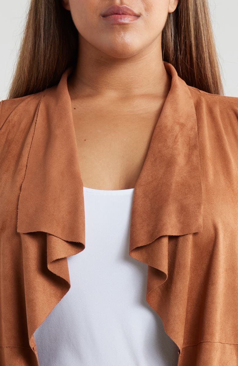 Bagatelle Drape Front Faux Suede Jacket, Alternate, color,
