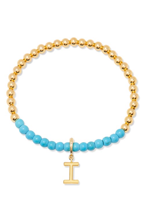 Brook & York Brook And York Bennett Inital Turquoise Beaded Bracelet