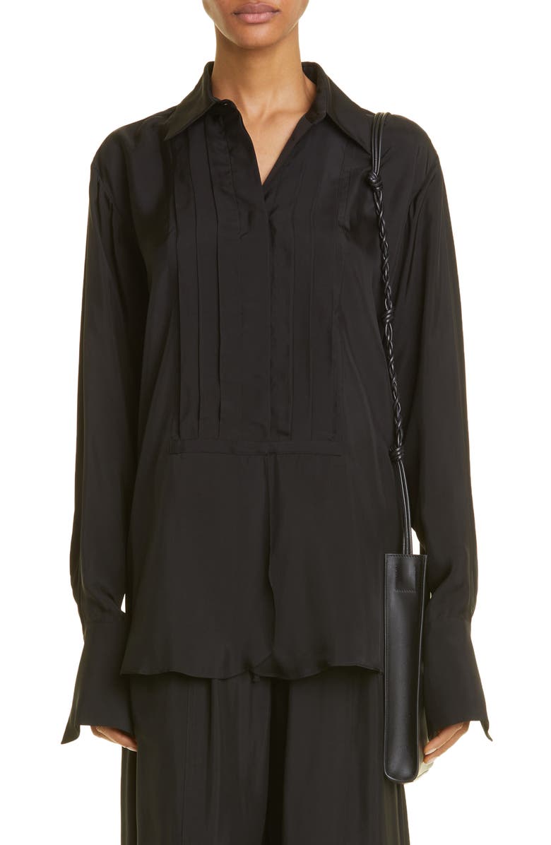 Jil Sander Relaxed Fit Tuxedo Shirt, Main, color,