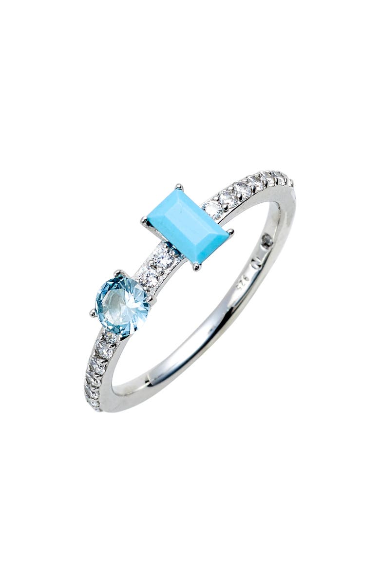 Nadri Turquoise & Crystal Ring, Main, color,